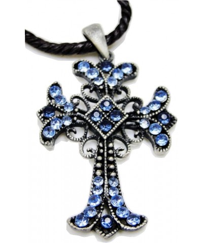 Stainless Steel Fashion Cross Pendant Necklace Antique / Blue $7.79 Necklaces