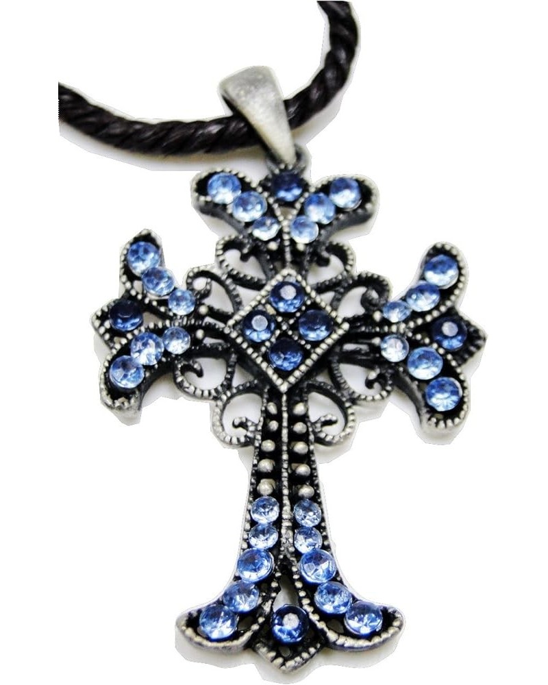 Stainless Steel Fashion Cross Pendant Necklace Antique / Blue $7.79 Necklaces