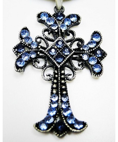 Stainless Steel Fashion Cross Pendant Necklace Antique / Blue $7.79 Necklaces