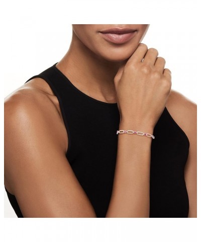 1.20 ct. t.w. Pink Topaz Paper Clip Link Bracelet in Sterling Silver 8.0 Inches $39.52 Bracelets