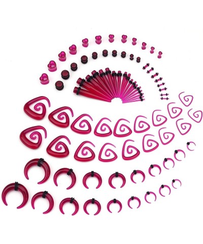 84 Pcs Ear Stretching Kit 14G-00G Ear Gauges Expander Set Acrylic Tapers Plugs Silicone Tunnels Body Piercing Jewelry Horsesh...