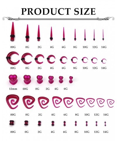 84 Pcs Ear Stretching Kit 14G-00G Ear Gauges Expander Set Acrylic Tapers Plugs Silicone Tunnels Body Piercing Jewelry Horsesh...