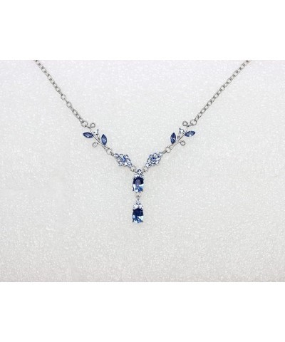 Formal Rhinestone Floral Necklace Bracelet Earrings Set Blue $19.12 Jewelry Sets