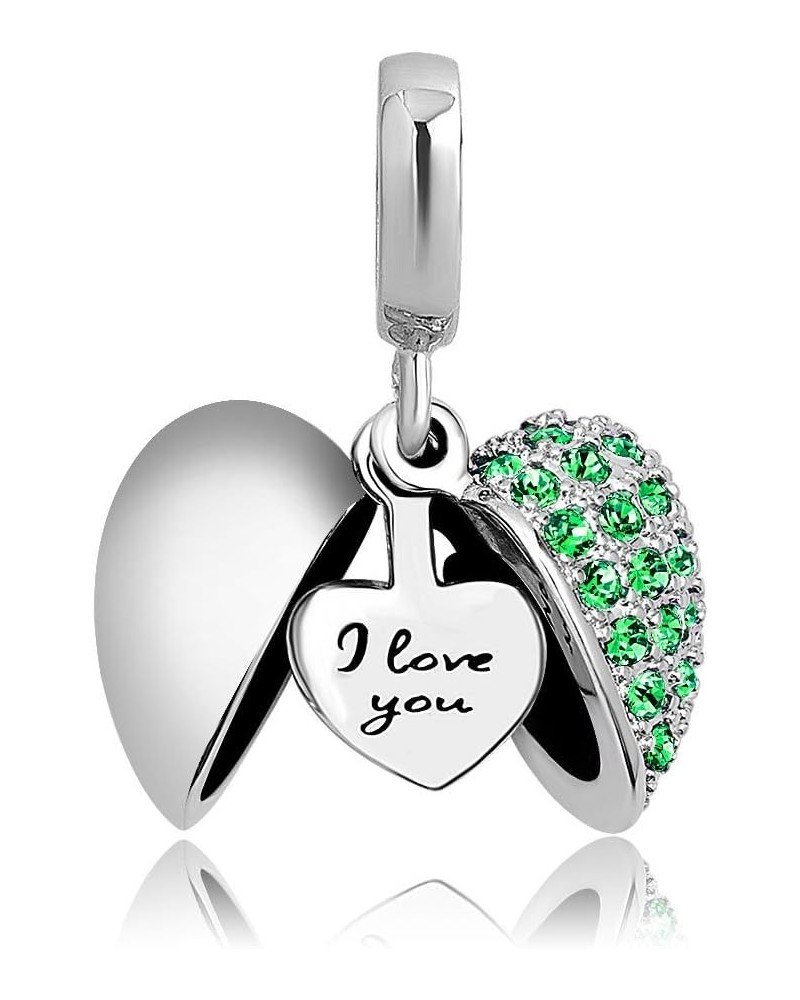 Heart I Love You Birthday Gifts Charms Bead For Charms Bracelet & Necklaces Green $8.99 Bracelets