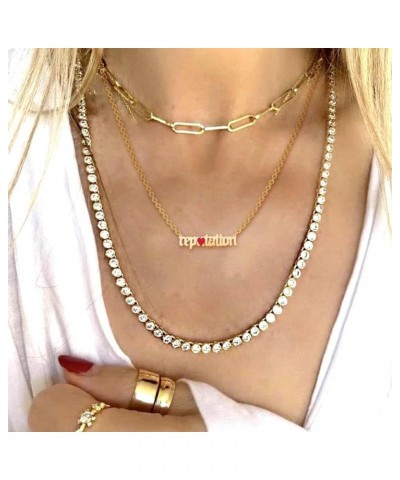 18k Gold Necklace for Women, Fans Tour Outfit, Perfect Music Fan Gifts For Tour Concert Party Reputation $6.83 Necklaces