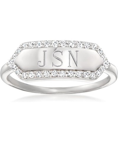 by Ross-Simons 0.20 ct. t.w. Diamond Personalized Ring in Sterling Silver Size 6 (Plain) $60.75 Rings