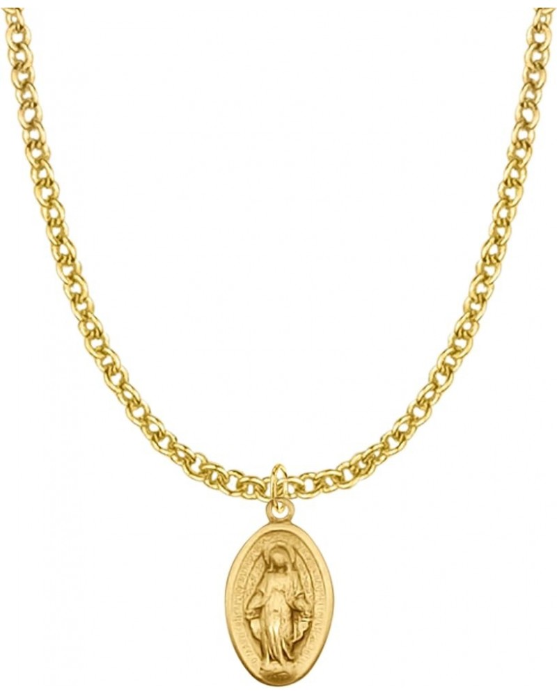 Petite Our Lady of Grace Miraculous Medal, 5/8 Inch 10K Gold $35.60 Necklaces