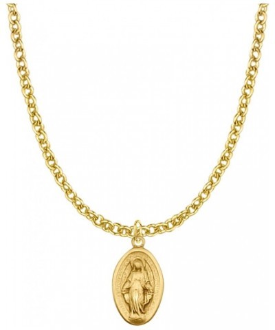 Petite Our Lady of Grace Miraculous Medal, 5/8 Inch 10K Gold $35.60 Necklaces