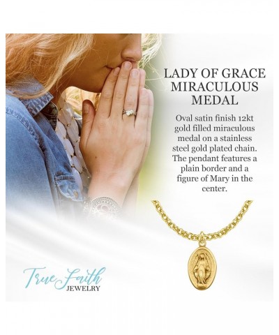 Petite Our Lady of Grace Miraculous Medal, 5/8 Inch 10K Gold $35.60 Necklaces