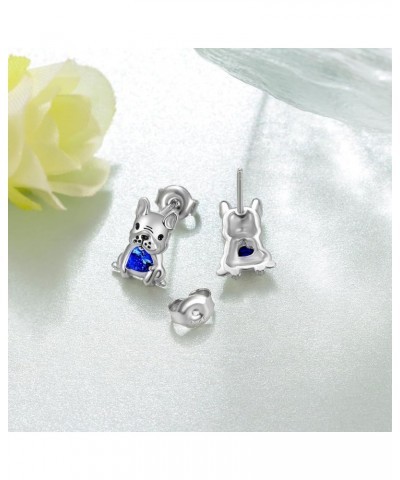 Dog Earrings for Women 925 Sterling Silver French Bulldog Earrings Animal Dog Jewelry Gifts for Daughter Granddaughter Girls ...