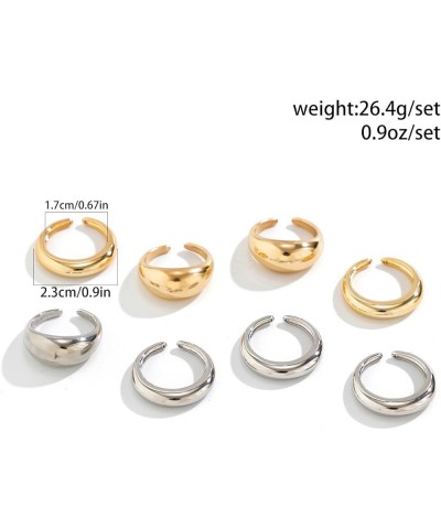 Chunky Gold Rings for Women Gold Silver Adjustable Thick Ring Fashion Statement Ring Open Dome Ring Chunky Silver Rings Geome...