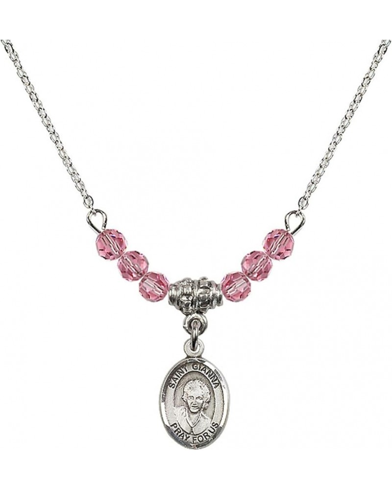 October Birth Month Bead Necklace with Catholic Patron Saint Petite Charm, 18 Inch Saint Gianna Beretta Molla $44.05 Necklaces