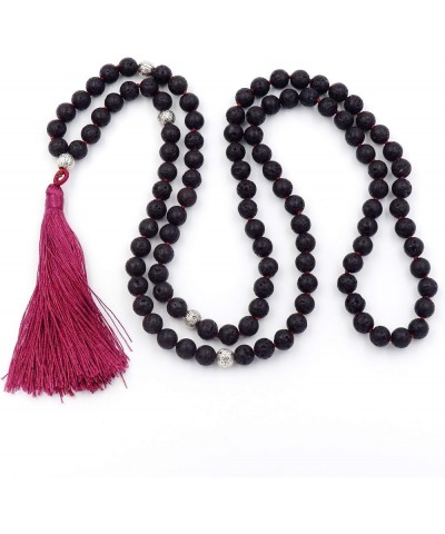 mala beads necklace for women man, mala bracelet, prayer beads necklace lava $16.80 Necklaces