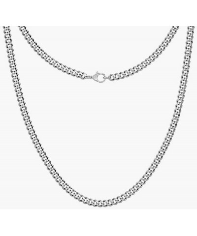 304 Grade Surgical Stainless Steel Diamond-Cut Cuban Curb 18 Inch Chain Necklace 2mm 3mm 4.5mm 5mm 6mm Tarnish Resistant Hypo...