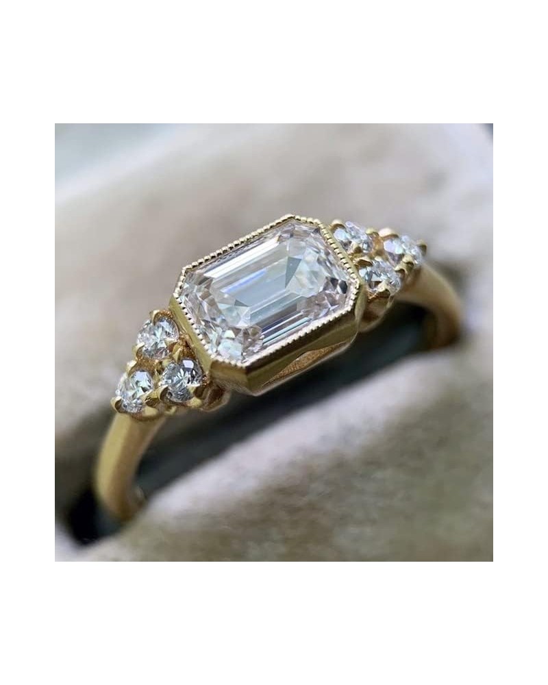 Geometric Crystal Cubic Zirconia Rings Style Women Accessories Gold Color 2022 Jewelry F1551 10 $10.08 Rings