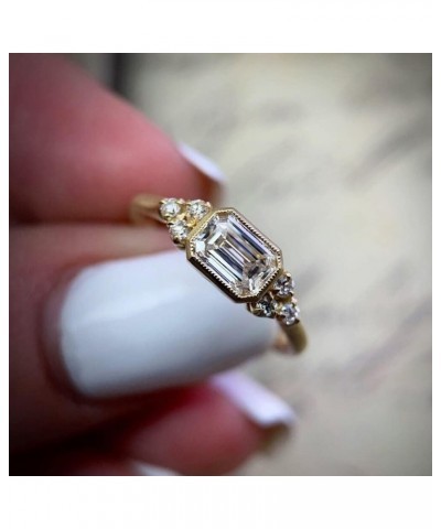 Geometric Crystal Cubic Zirconia Rings Style Women Accessories Gold Color 2022 Jewelry F1551 10 $10.08 Rings