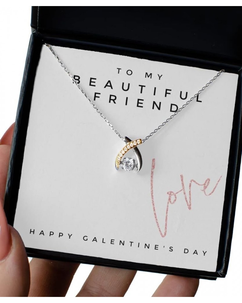 Beautiful Friend Message Card Jewelry for Her Women Bestie Best for Valentine's Day Galentine's Cross Wishbone Or Rising Phoe...