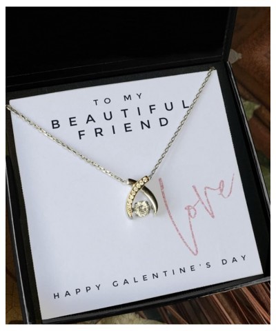 Beautiful Friend Message Card Jewelry for Her Women Bestie Best for Valentine's Day Galentine's Cross Wishbone Or Rising Phoe...