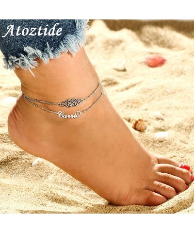 Name Anklet Personalized,Name Anklets for Women ,Custom Anklet,Ankle Bracelet with Name,Anklet Bracelets With Names ,18K Gold...