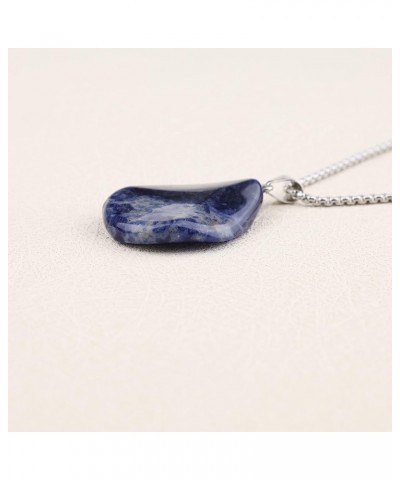 Stainless Steel Crystal Wave Necklace for Men Women 22" Sodalite $11.01 Necklaces