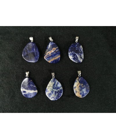 Stainless Steel Crystal Wave Necklace for Men Women 22" Sodalite $11.01 Necklaces