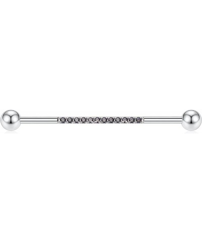 Industrial Bar Industrial Piercing Jewelry 14G Industrial Barbell Surgical Steel for Women Men With CZ/Pyramid/Cross Surface ...