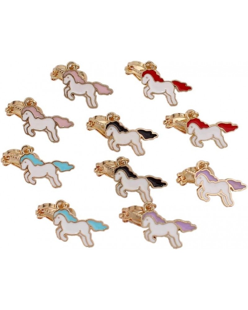 Fashion Cute Unicorn Shape Clip on Earrings Charm Jewelry Accessory 5 Pairs Mixed Unicorn $8.07 Earrings