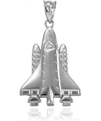 Fine 925 Sterling Silver Space Shuttle Rocketship Charm Pendant $11.99 Necklaces