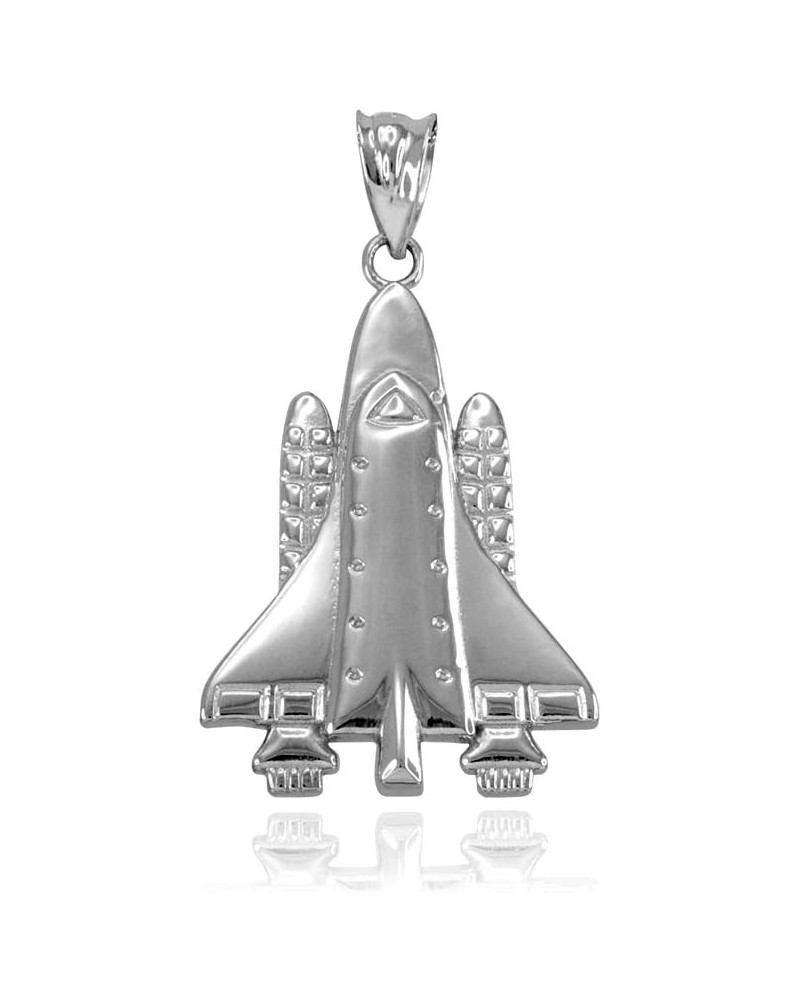 Fine 925 Sterling Silver Space Shuttle Rocketship Charm Pendant $11.99 Necklaces