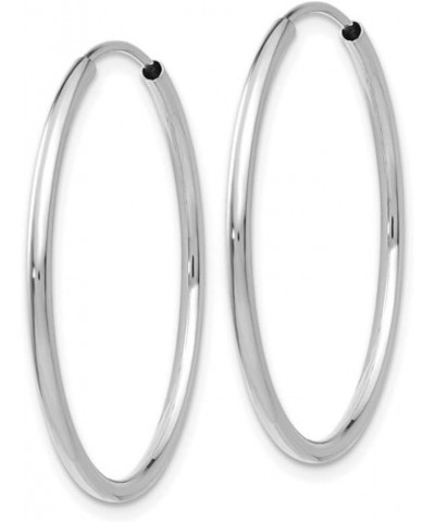 14K White Gold Continuous Endless Hoop Earrings, (1.5mm Tube) 28mm $35.68 Earrings