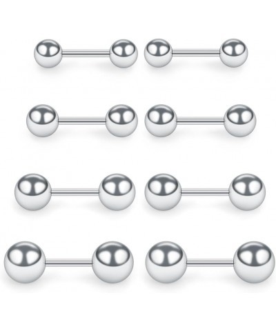 4 Pairs 20G Stainless Steel Ball Stud Earrings Set for Men Women Barbell Stud Earrings 3-6mm 3Pairs - Silver $7.14 Body Jewelry