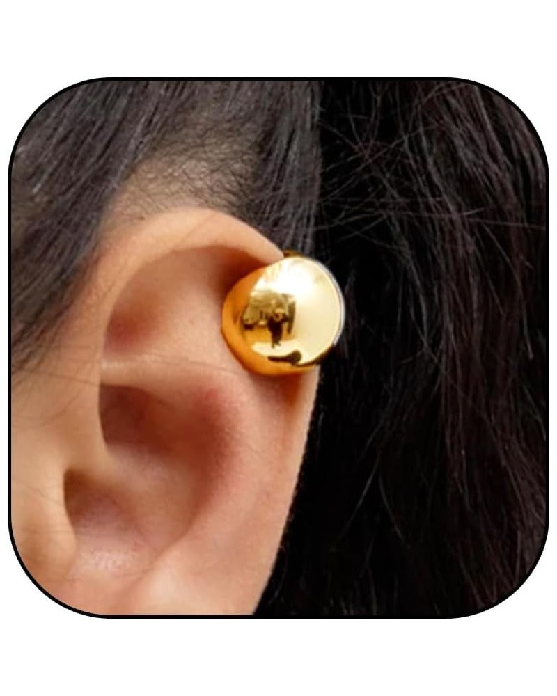 Ear Cuff for Women Chunky Gold Ear Cuff Earrings Clip On Cartilage Earrings Round Huggie Non Pierced Ear Cartilage Clip on Wr...