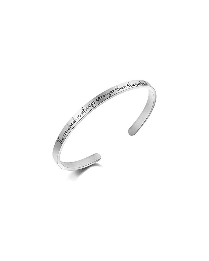 Inspirational Encouragement Motivational Bracelets for Women Engraved Jewelry Birthday for Her Teen Girls The comeback always...