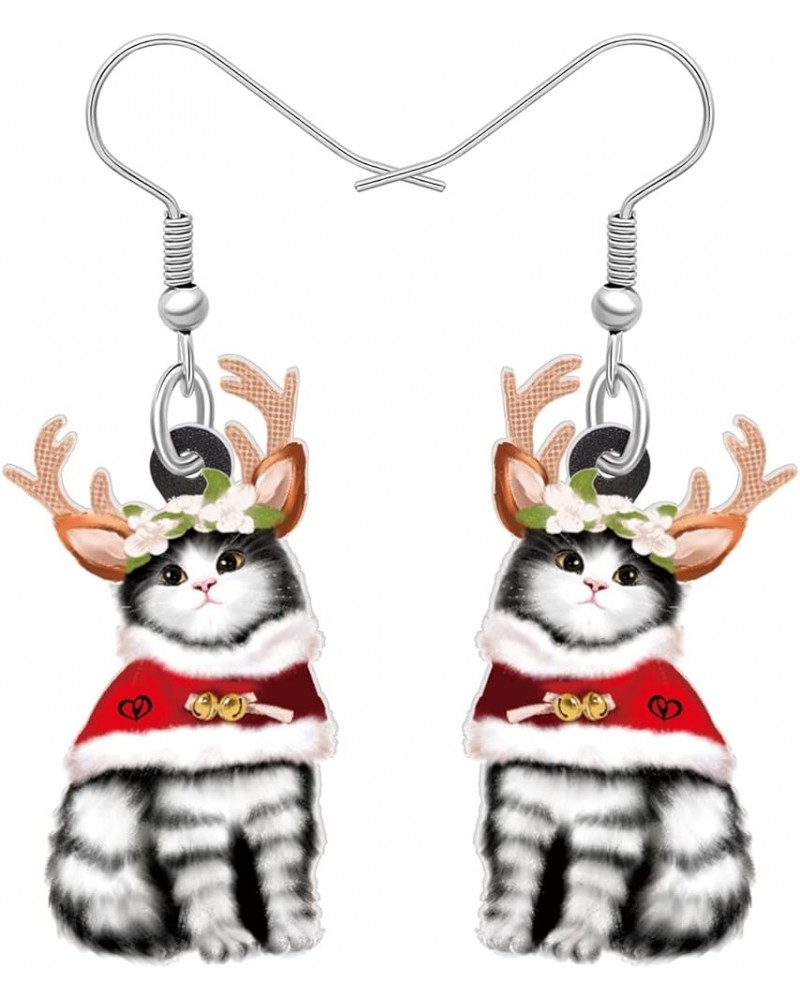 Acrylic Drop Dangle Christmas Sweet Cat Kitten Earrings Pets Jewelry For Women Kids Teens Gift Multicolor $6.23 Earrings