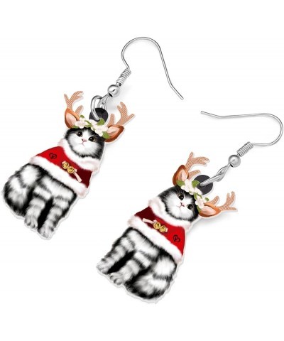 Acrylic Drop Dangle Christmas Sweet Cat Kitten Earrings Pets Jewelry For Women Kids Teens Gift Multicolor $6.23 Earrings