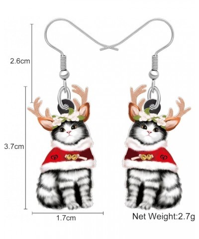 Acrylic Drop Dangle Christmas Sweet Cat Kitten Earrings Pets Jewelry For Women Kids Teens Gift Multicolor $6.23 Earrings