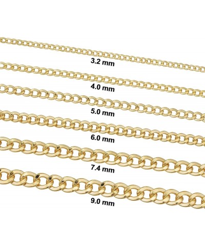 Solid 14k Yellow Gold Filled Miami Cuban Curb Chain Necklace for Men and Women (3.2 mm, 4 mm, 5 mm, 6 mm, 7.4 mm or 9 mm) 24 ...