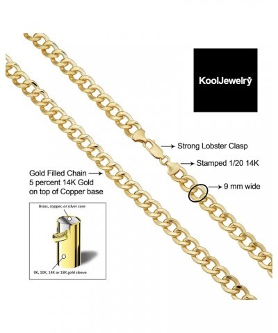 Solid 14k Yellow Gold Filled Miami Cuban Curb Chain Necklace for Men and Women (3.2 mm, 4 mm, 5 mm, 6 mm, 7.4 mm or 9 mm) 24 ...