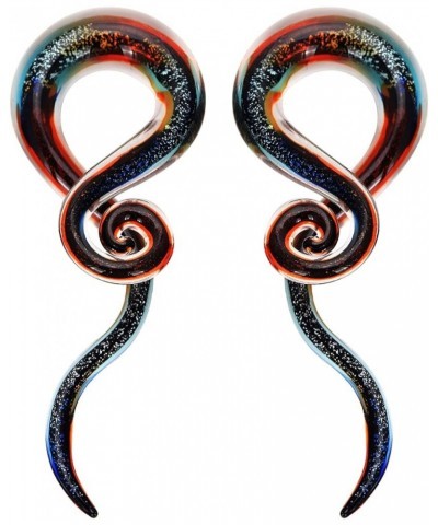 2pcs Glass Ear Tapers 4G-00G Teardrop Spiral Gauges Plugs Ear Piercing Jewelry Colorful, 10mm(00g) $7.64 Body Jewelry