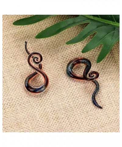 2pcs Glass Ear Tapers 4G-00G Teardrop Spiral Gauges Plugs Ear Piercing Jewelry Colorful, 10mm(00g) $7.64 Body Jewelry