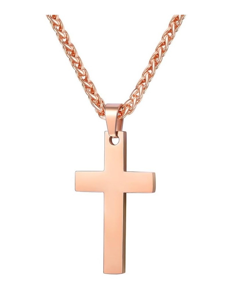 Cross Necklace for Men Women, 316L Stainless Steel，Gold/Silver/Black/Rose Gold/Blue Tone, Hypoallergenic, Two Sizes, Come Gif...