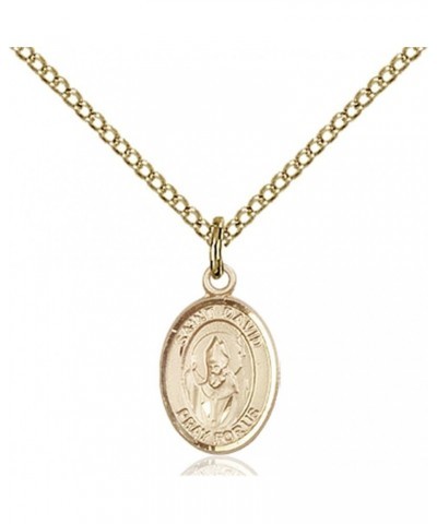 14KT Gold Filled Catholic Patron Saint Petite Charm Medal, 1/2 Inch Saint David of Wales $42.50 Pendants