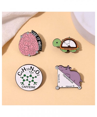 4 Pcs Cute Enamel Lapel Pins Sets Cartoon Animal Plant Flowers Brooches Pin Badges for Clothing Bags Backpacks Jackets Hat Pa...