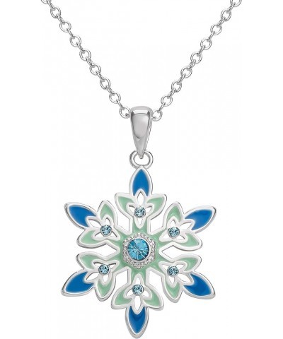 Frozen Fine Silver Plated Blue Snowflake Pendant Necklace, 18" Chain Snowflake $11.59 Necklaces