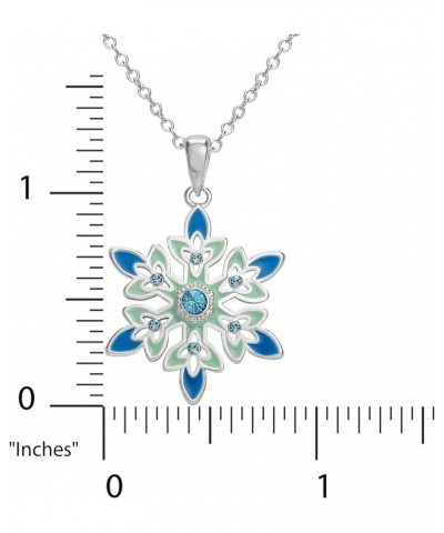 Frozen Fine Silver Plated Blue Snowflake Pendant Necklace, 18" Chain Snowflake $11.59 Necklaces