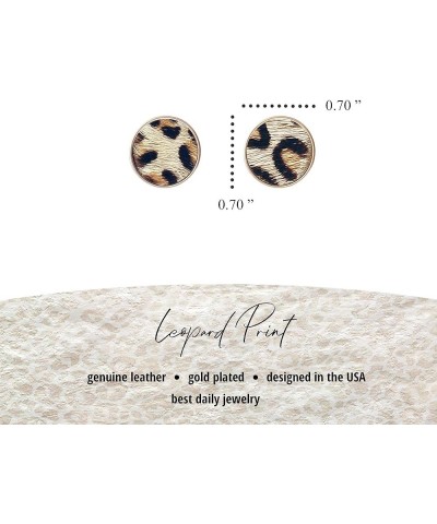 Animal Print Stud Earrings for Women – Leopard, Jaguar, Zebra, Snakeskin – Genuine Leather – Round, Oval, Teardrop - Fashion ...