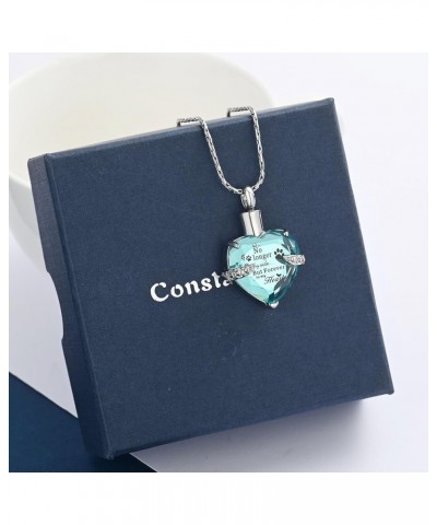 Cremation Jewelry for Ashes, My Best Friend Heart Shape Memorial Urn Necklace Stainless Steel Crystal Pendant Ashes Holder Ke...