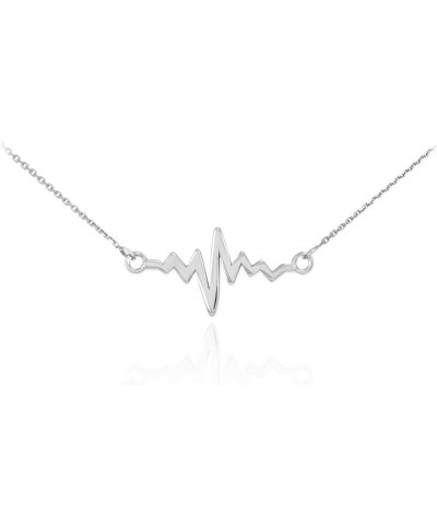 925 Sterling Silver Lifeline Pulse Pendant Heartbeat Necklace 18 Inches $17.27 Necklaces