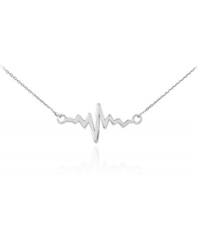 925 Sterling Silver Lifeline Pulse Pendant Heartbeat Necklace 18 Inches $17.27 Necklaces