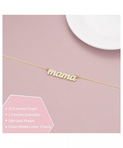 Solid 14K Gold Mom Necklace Gold/Silver Mama Necklace for Women Trendy Necklaces for Mom Mothers Day Gifts, Valentines Day Gi...